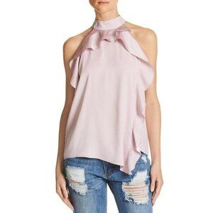Parker Rose Mist Ruffled Sleeveless Top Size S